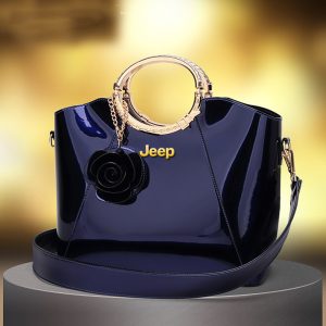 JP Bright Lacquered Platinum Leather Bag