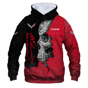 CVT VS9 Skull Red Custom Name Zipper,Hoodie, Baseball Jacket, Bomber Jacket, Fleece Jacket, Tshirt, Sweatshirt, Polo Shirt