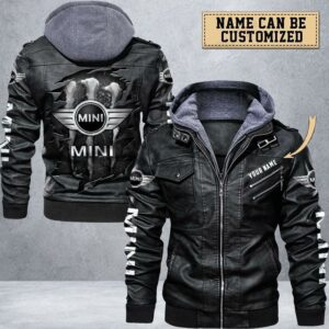 VS37 Mini Custom Name Designed Casual Winter Leather Jacket