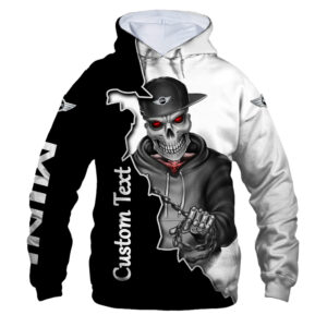 Mini VS4 Custom Name Skull Zipper,Hoodie, Baseball Jacket, Bomber Jacket, Fleece Jacket, Tshirt, Sweatshirt, Polo Shirt