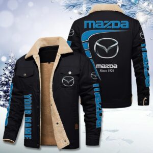 VS19 Mazda Custom Name Designed Casual Winter Leather Jacket